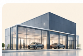 Modern automotive dealership showroom