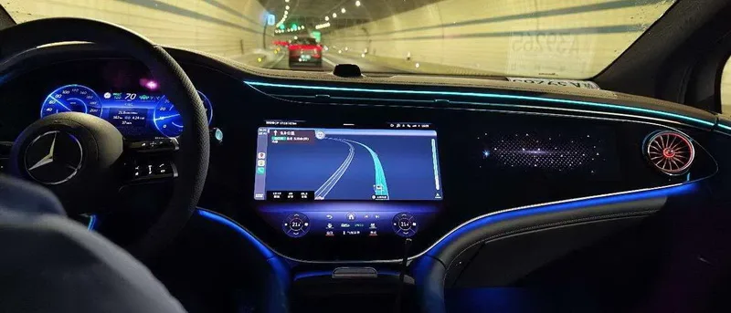 Mercedes-Benz EQE SUV Naviating in Tunnel